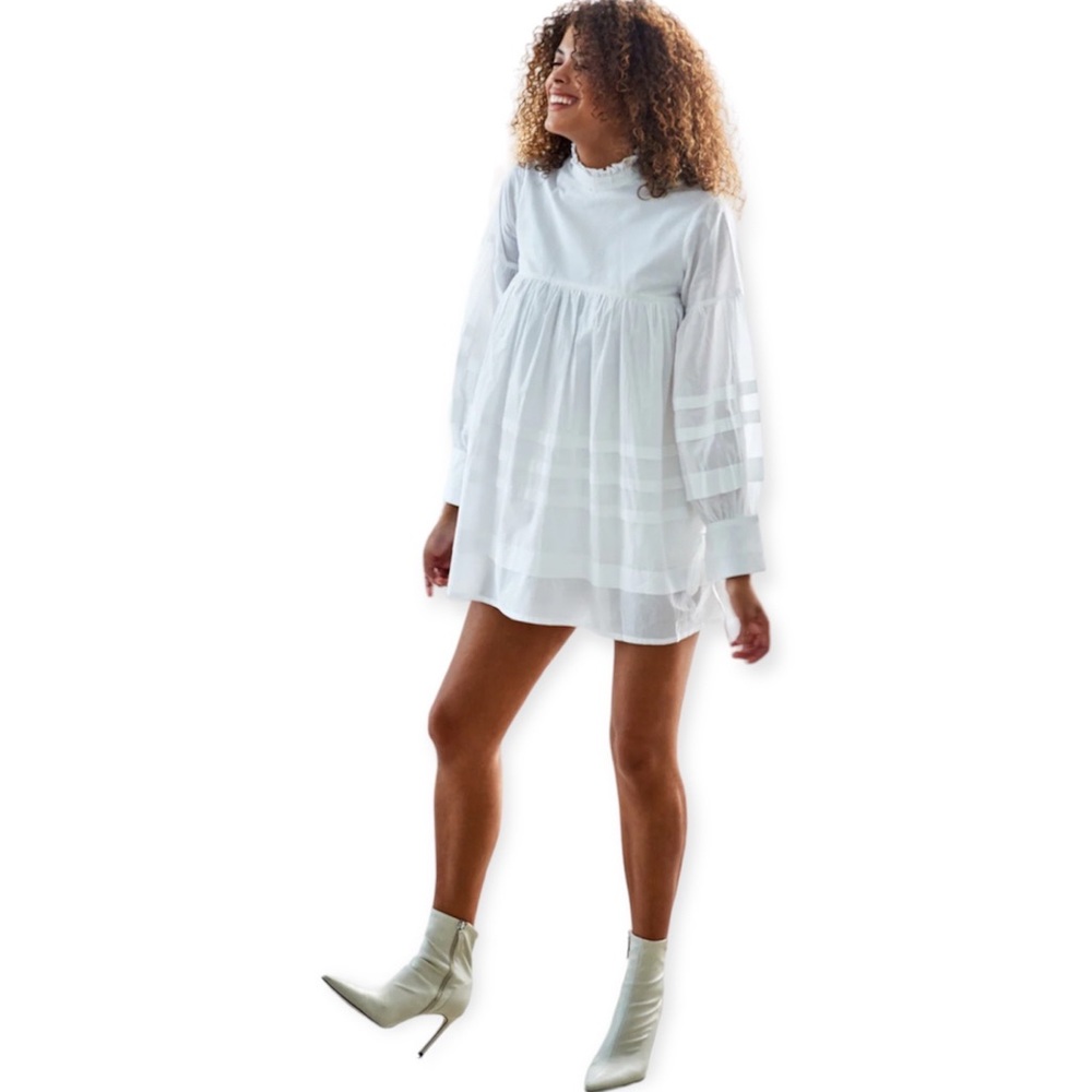 Hilary Macmillan Layered White Cotton Boho Tunic